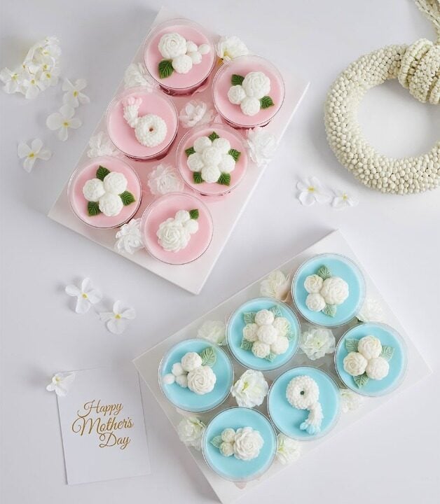 Mini Coconut Jelly Dessert Set for Mum's Special Day (Mini Blue Coconut Jelly Set)