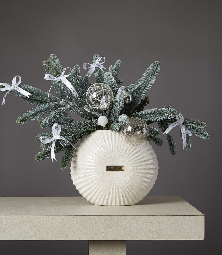 Elegant Winter Pine Arrangement in Ceramic Vase