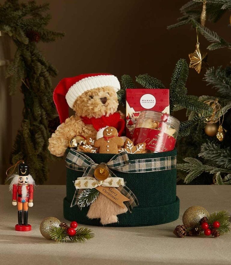 Festive Teddy & Treats Gift Box