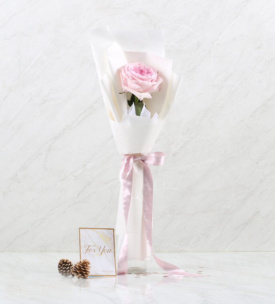 Single Pink Oâ€™Hara Rose Bouquet