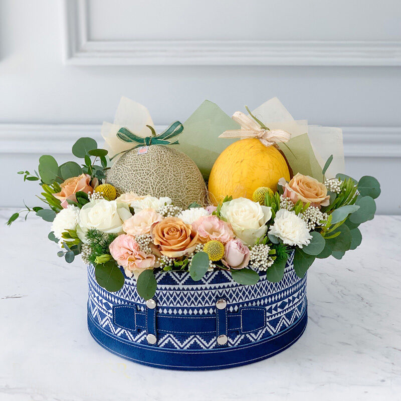 Mixed Melon & Flower Basket