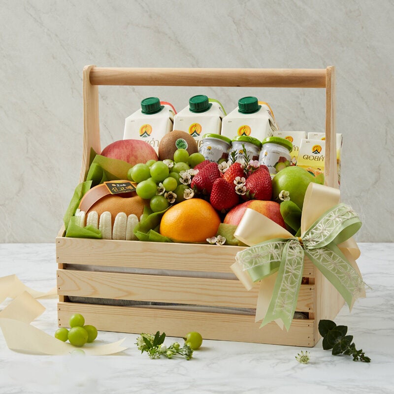 Doi Kham Drink Basket & Fresh Fruit Basket