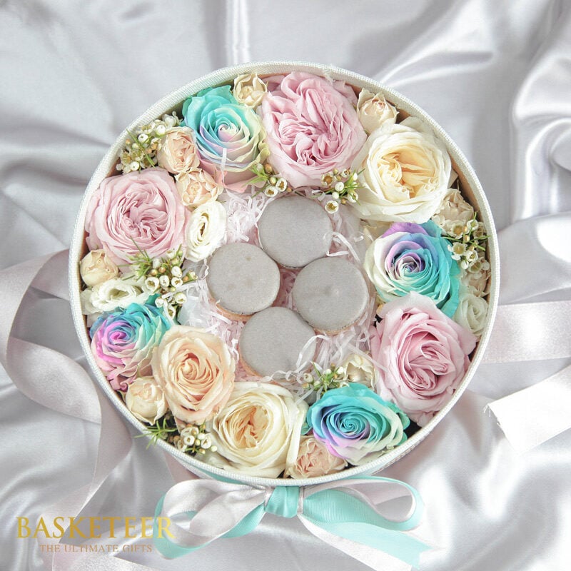 Macaron With Marshmallow Rose Box Set