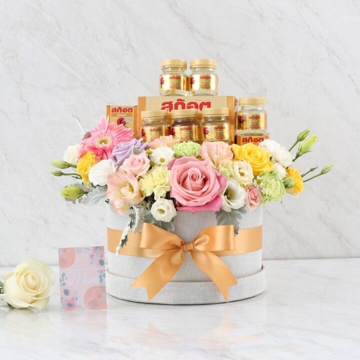 Scotch With Bright Flowers Gift Box for Mother's Day