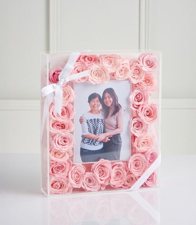 Pink Preserved Rose with Personal Photo Gift