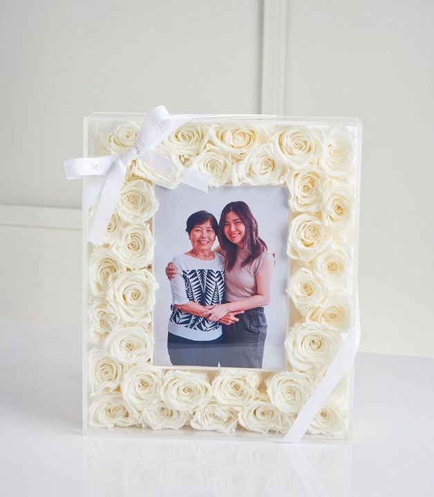 Forever White Rose with Photo Frame Gift