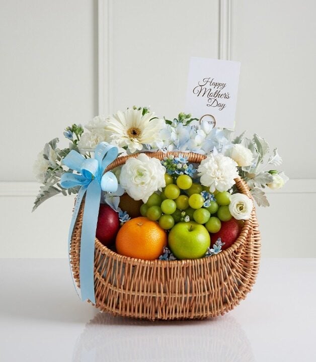 Mother's Day Fresh Fruit & Flower Gift Basket