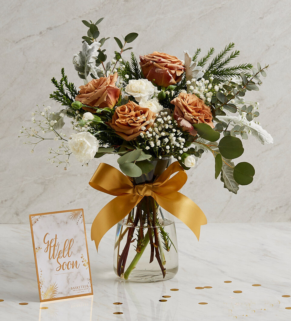 Toffee Rose In Vase