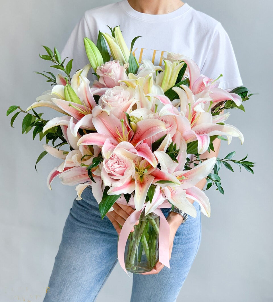 Pink Lily In Vase