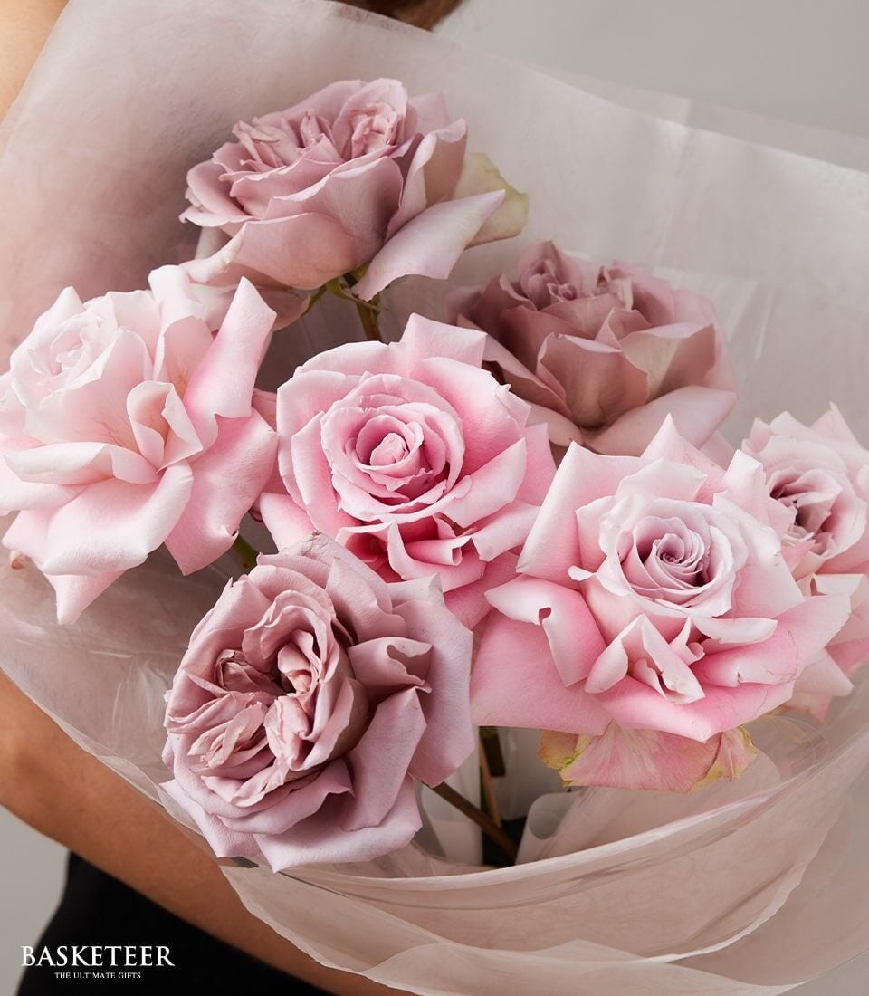 Blushing Grace Pastel Pink Roses Bouquet
