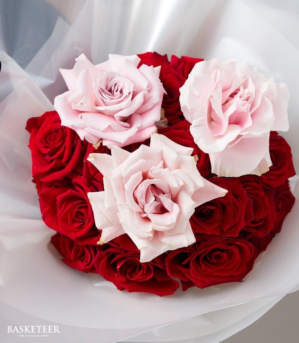 Timeless Love Red & Pink Roses Bouquet