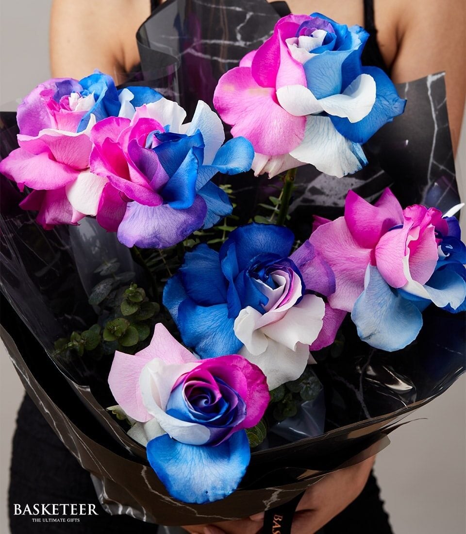 Vibrant Rainbow Roses Bouquet