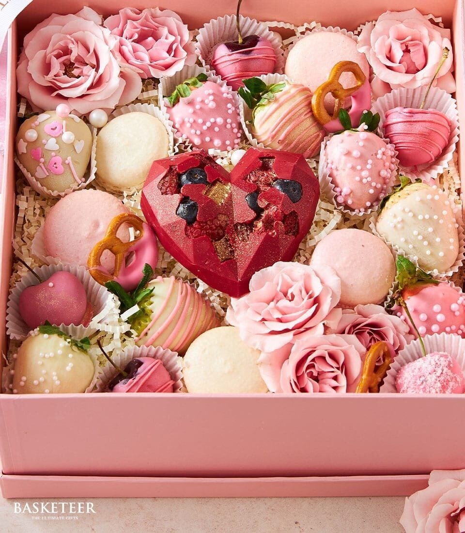 Ruby Heart Chocolate & Pink Treats Box