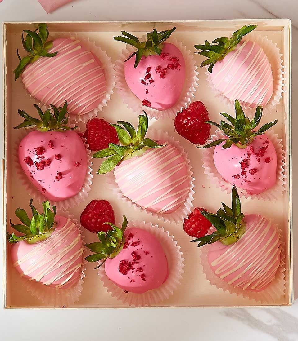 Pink Chocolate-Covered Strawberry Box