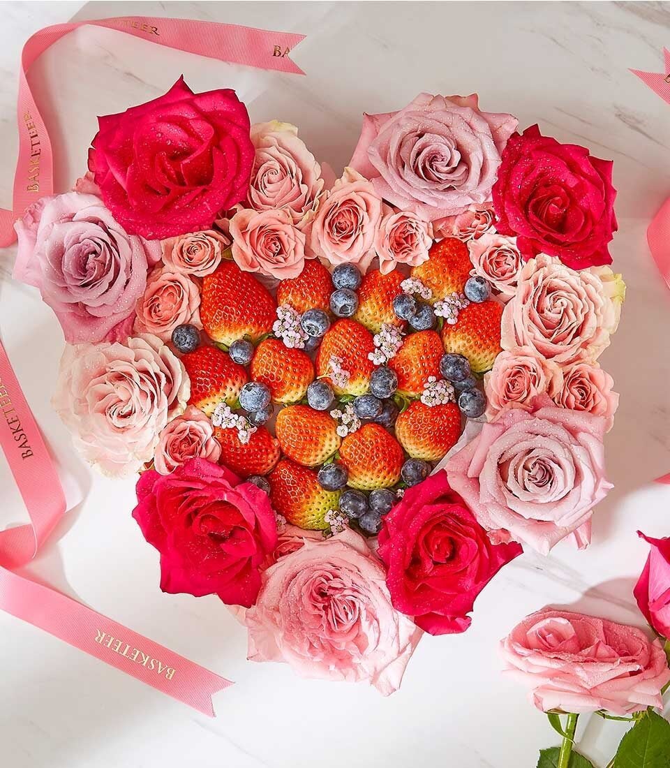 Heart-Shaped Berry Rose Surprise Box