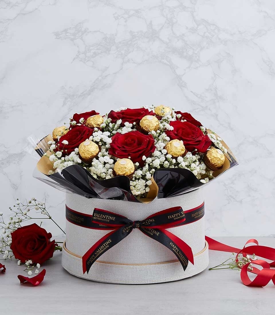Ferrero Rocher With Rose Gift Box