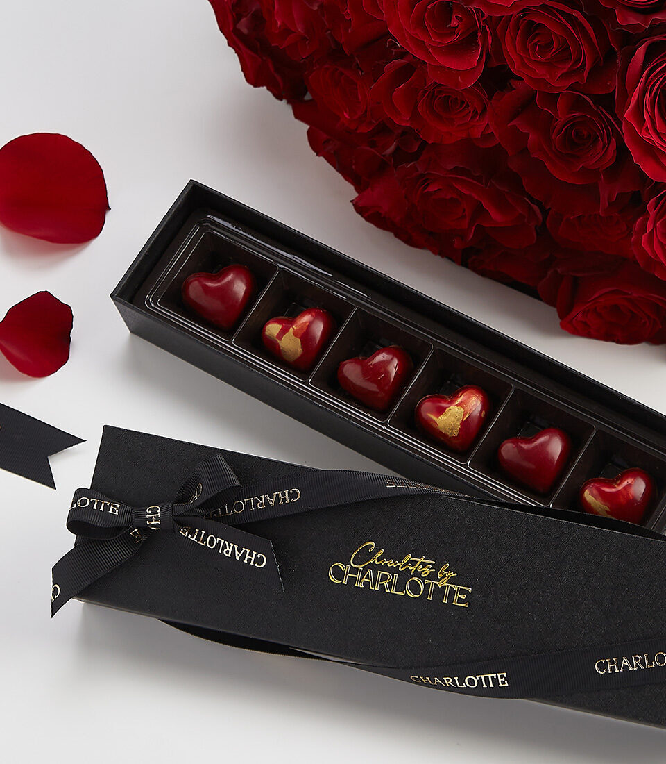 Luxury Heart Chocolate & Red Rose Gift Set