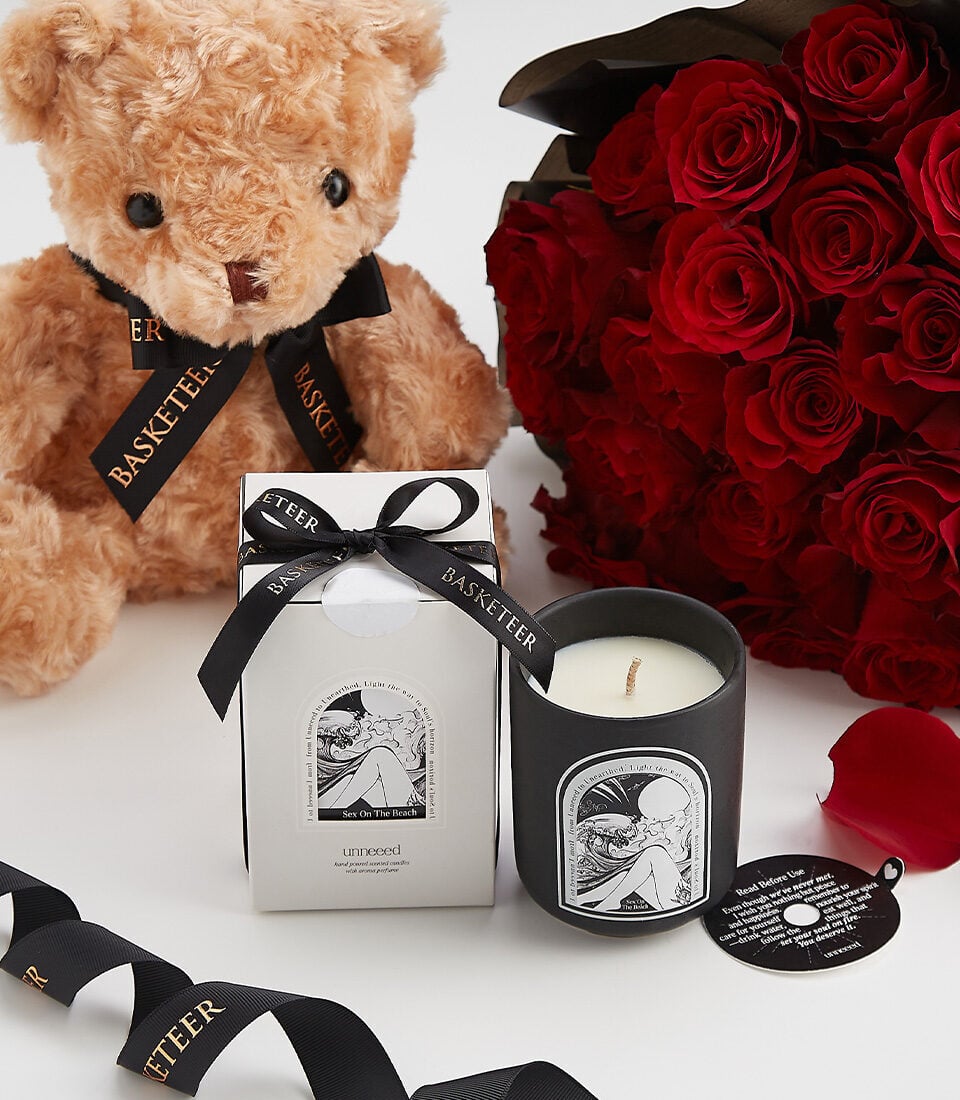Romantic Rose & Teddy Bear Surprise