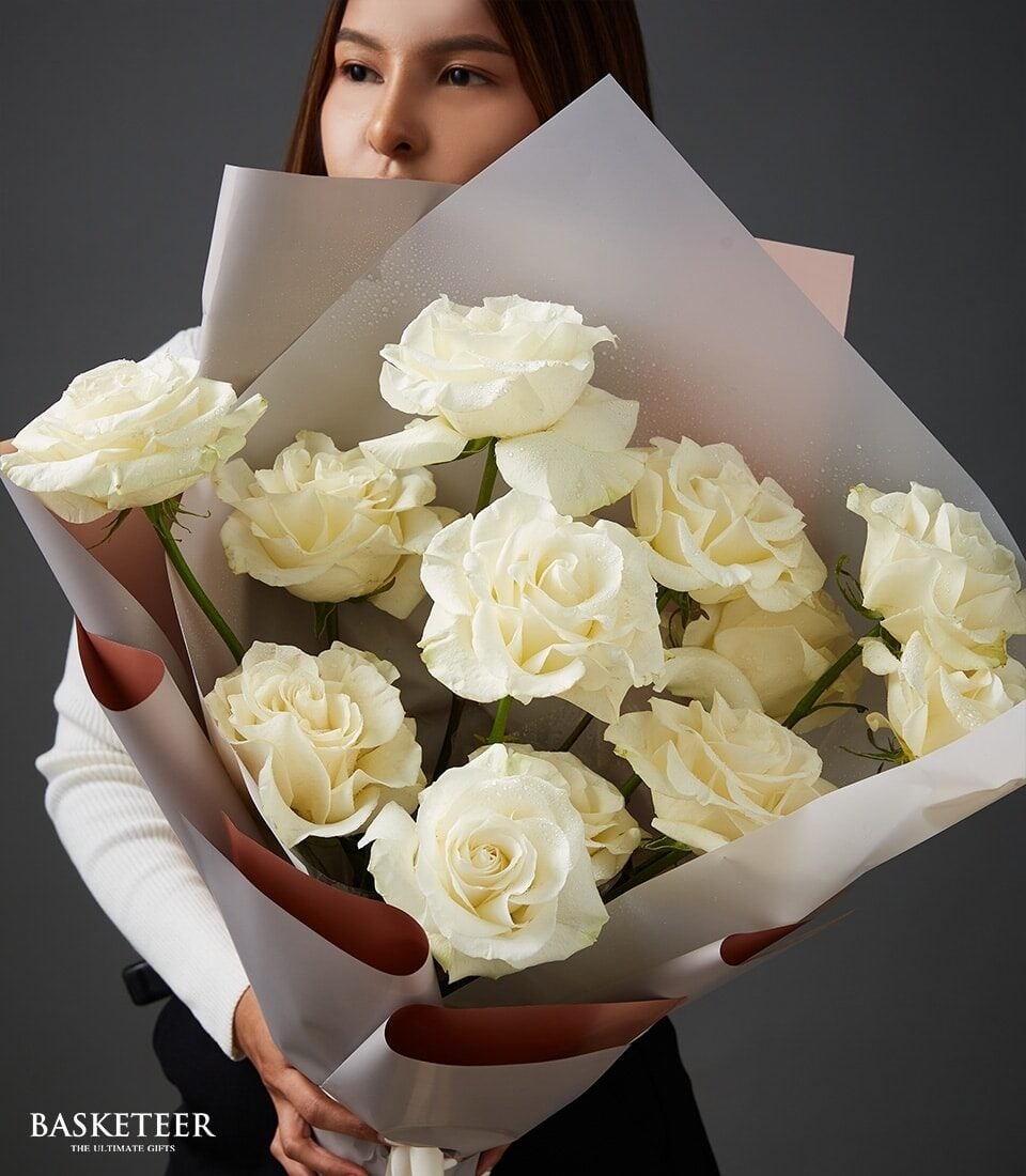 Timeless White Rose Bouquet