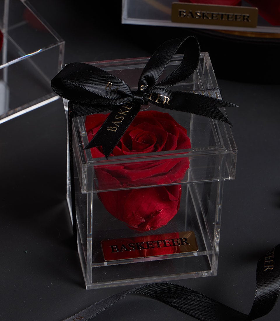 Eternal Red Preserved Rose in Acrylic VIP Box
