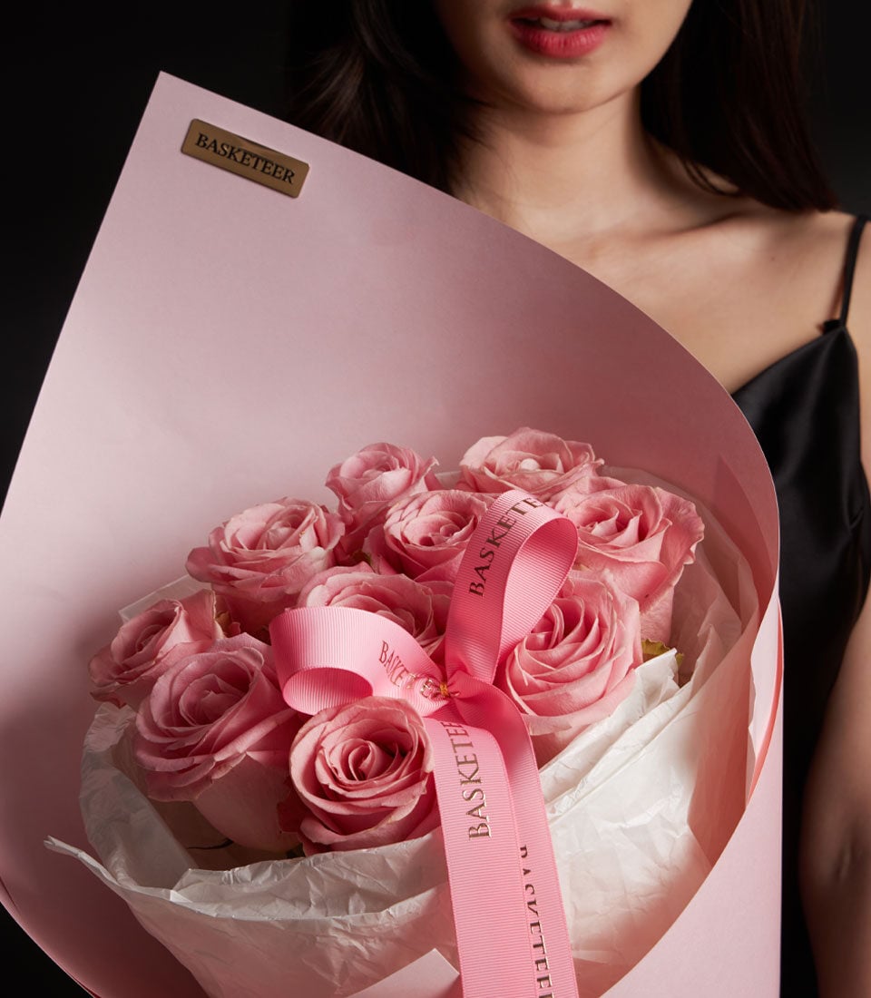 Hermosa Pink Rose Bouquet - Premium Ecuador Roses