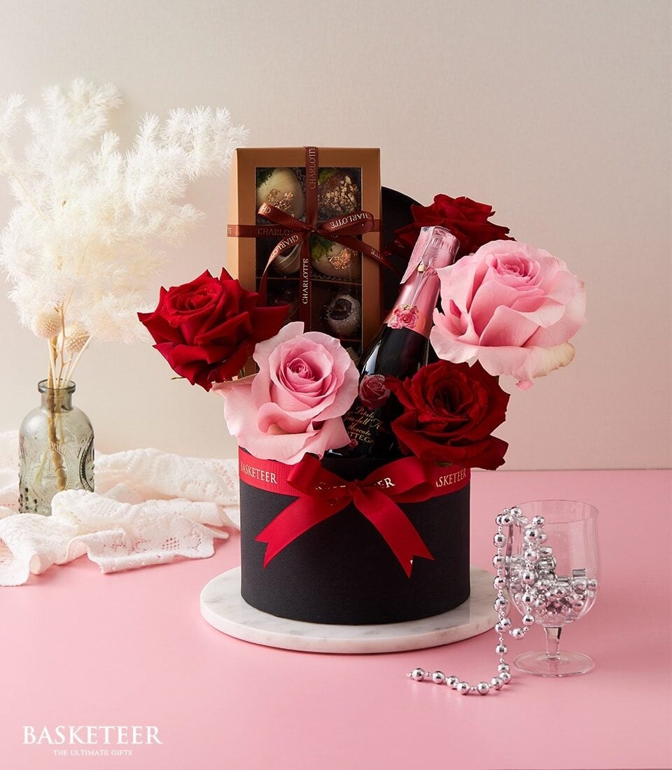 Ultimate Roses & Wine Elegance Gift