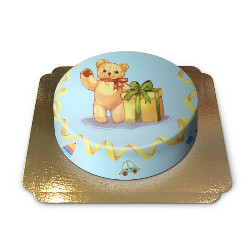 Blue teddy bear cake (Small (6 Servings))