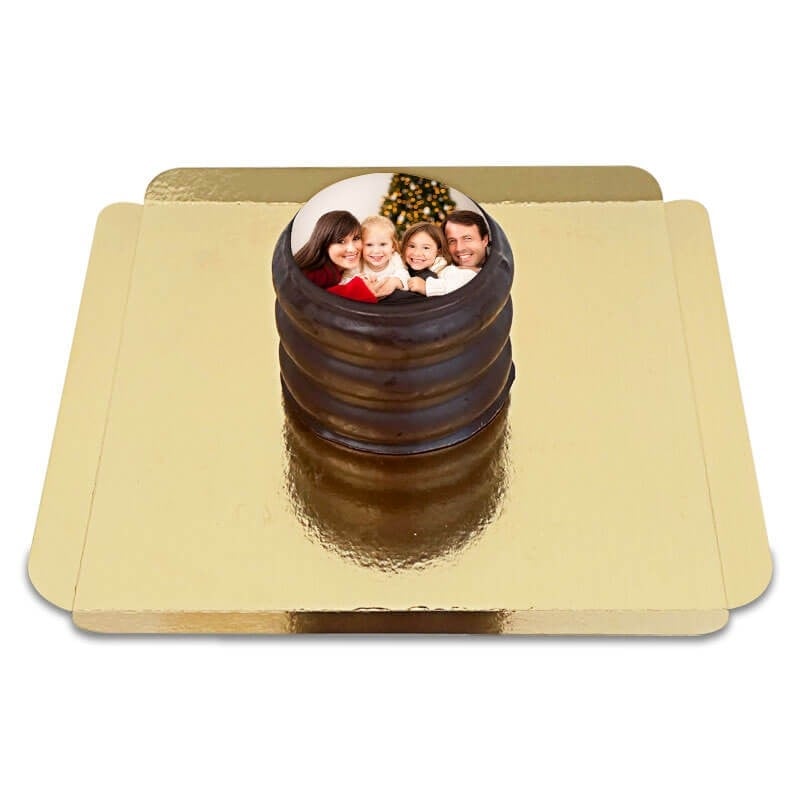 Dark chocolate Baumkuchen with photo (1 piece)