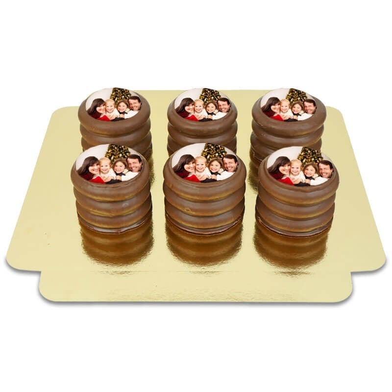 Set of 6 Baumkuchen (milk cake) with photo
