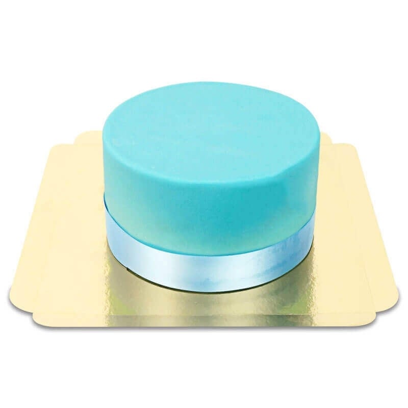 Blue deluxe cake with cake ribbon (Small (18 cm (12 servings)))