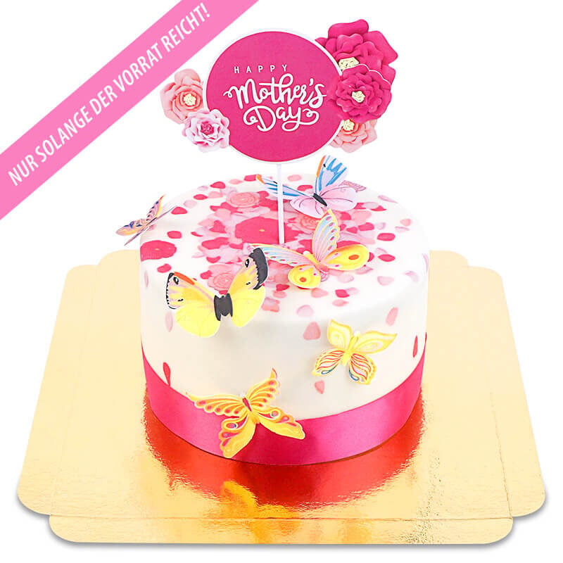 Deluxe Mother's Day cake with cake topper (Small (18 cm (12 servings)))