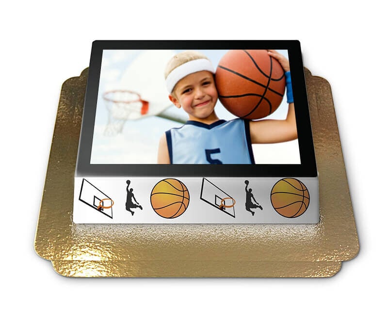 Photo cake in basketball design (Small (20cm X 14cm (Size S - 6 Servings)))