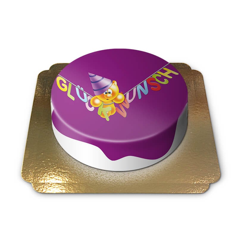 Gelini Cake - Purple Congratulations (Small (6 Servings))