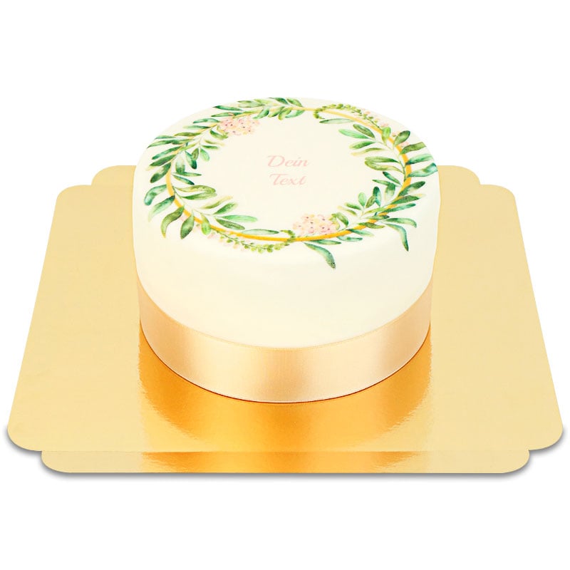Deluxe Eucalyptus Cake + Individual Inscription (Small(18cm (12 servings)))
