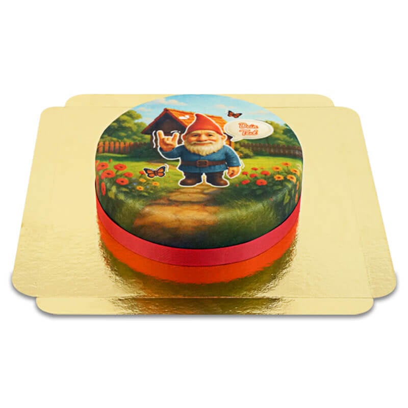 Rock 'n' Roll Garden Gnome Cake (Small (18cm (6 Servings)))