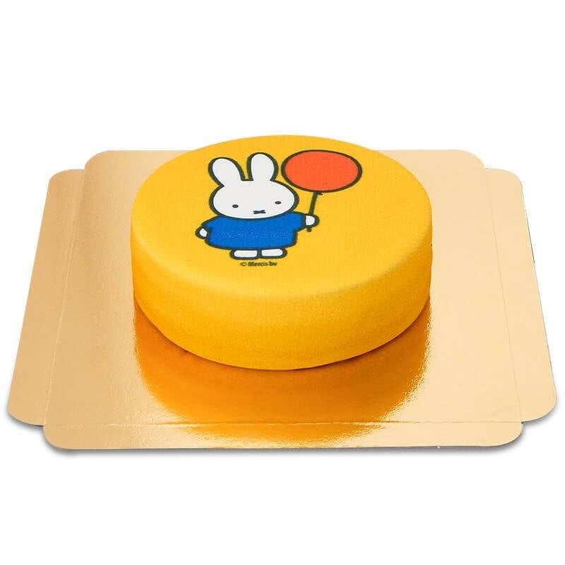 Yellow Miffy with balloon cake (Small (18 cm(6 servings)))