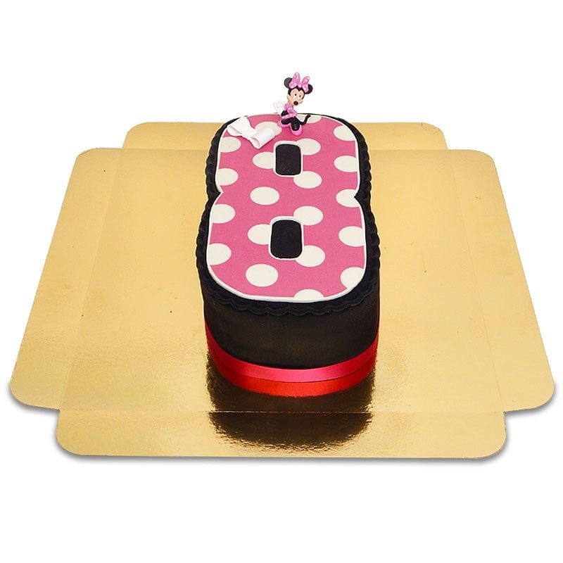 Number cake with Minnie Mouse figure
