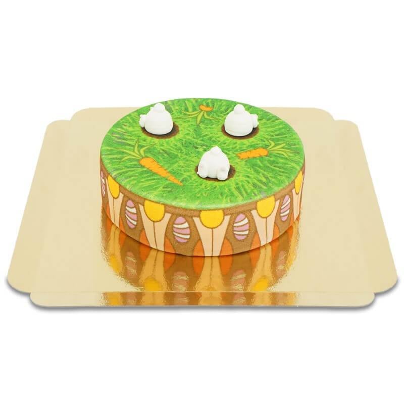 Rabbits on a flower pot cake (Small (18 cm(6 servings)))