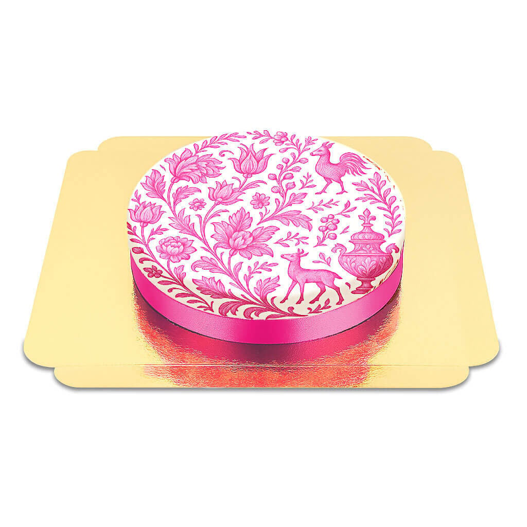 Pink porcelain painting cake (Small (18cm (6 Servings)))