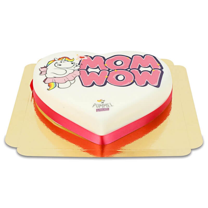 Chubby Unicorn - Chubby Fairy "Mom Wow" Heart Cakes (Medium (25X24 cm (10 servings)))
