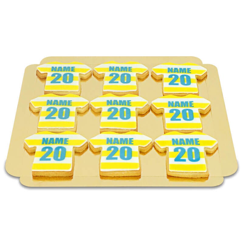 Jersey-shaped cookies (12 pieces), striped, assorted colors