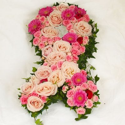 Burial Floral - Pink ribbon decoration