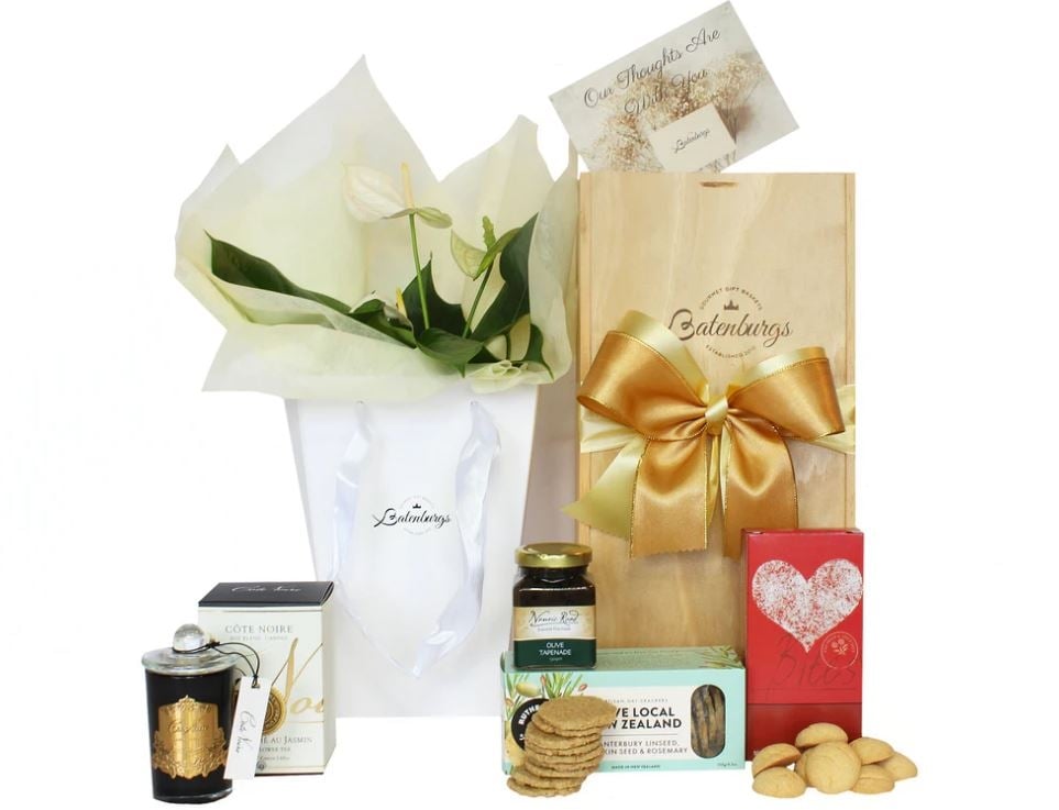 Our Condolences Gift with Flowers