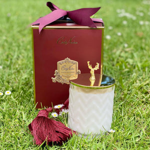 Cote Noire Herringbone Reindeer Candle - Rose Oud