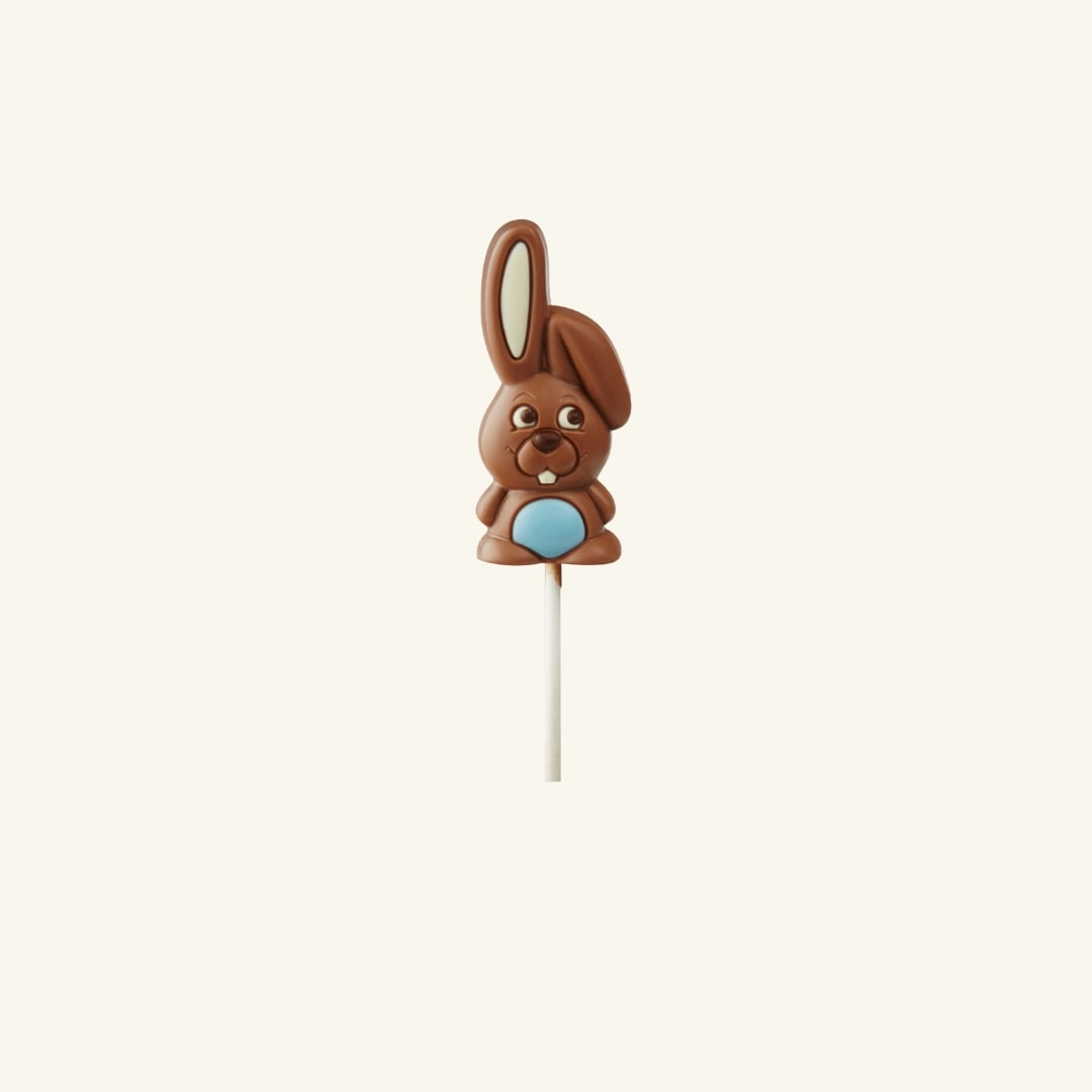 Chocolate lollipop bunny - blue - 25g - 5 pcs
