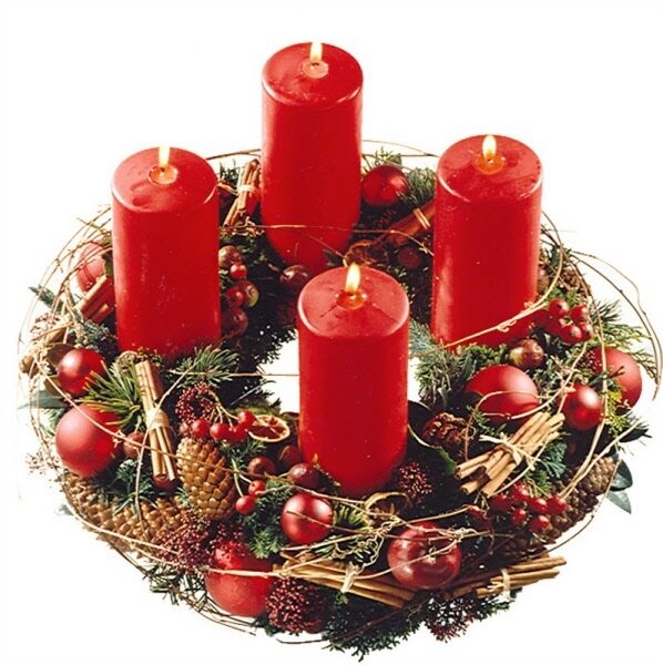 Advents wreath in red (Small)