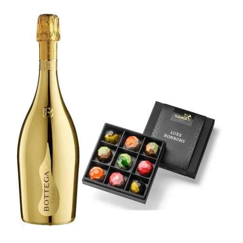 Gift package Prosecco and Handmade Chocolate Bonbons