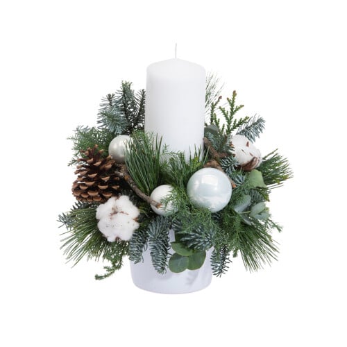 Floral Christmas piece "White light" (Large)