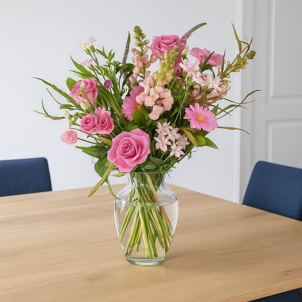Bouquet "Mixed pink flowers" (Small)