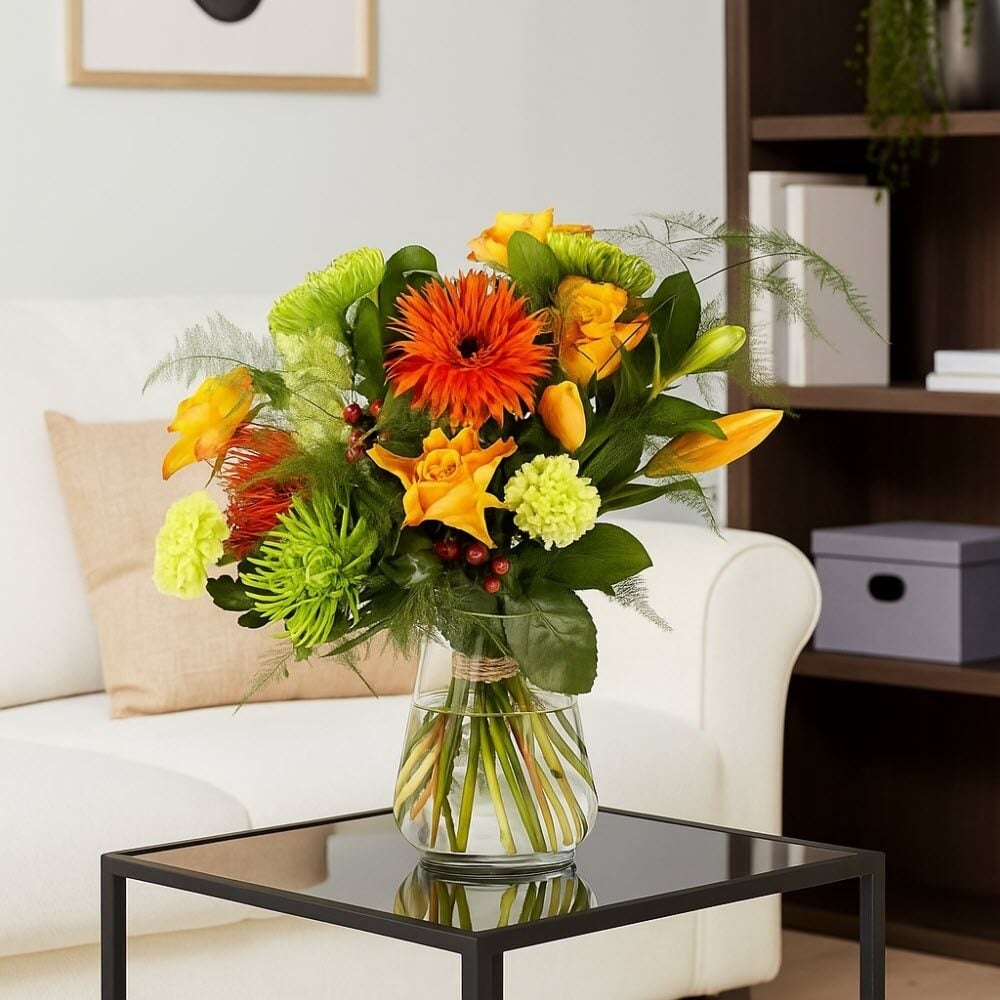 Bouquet "Mixed orange flowers" (Small)